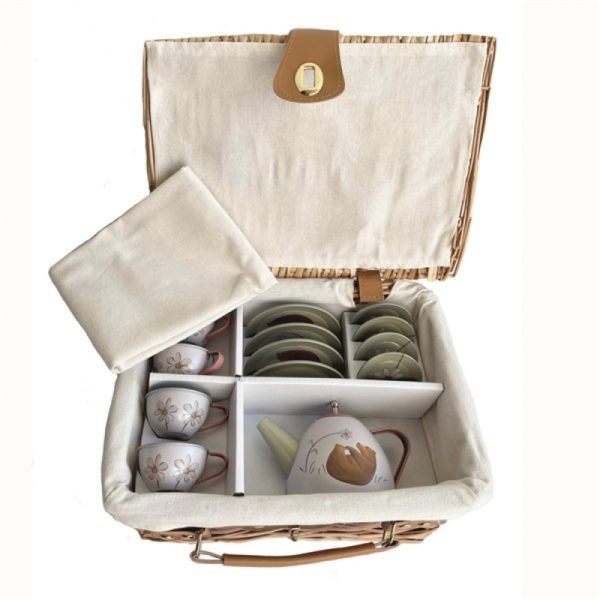 SET DE THE EN METAL FORET DANS VALISE EN – Image 2