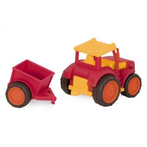 TRACTEUR ROUGE AVEC REMORQUE